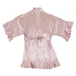 The Silky Ruffled Satin Robe - Cotton Blossom