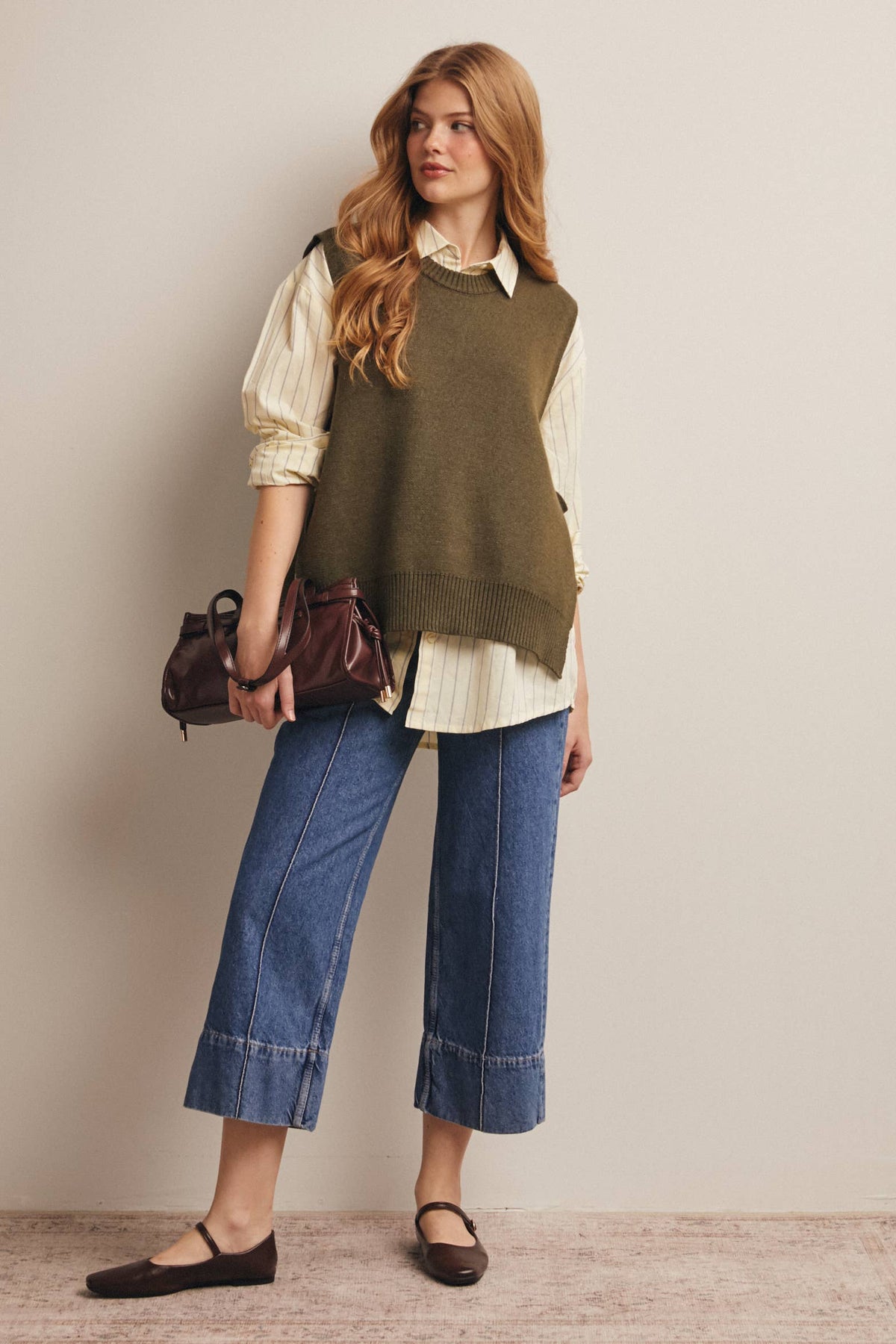 Sweater Side Tie Knit Vest