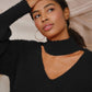 PLUNGE NECK SWEATER