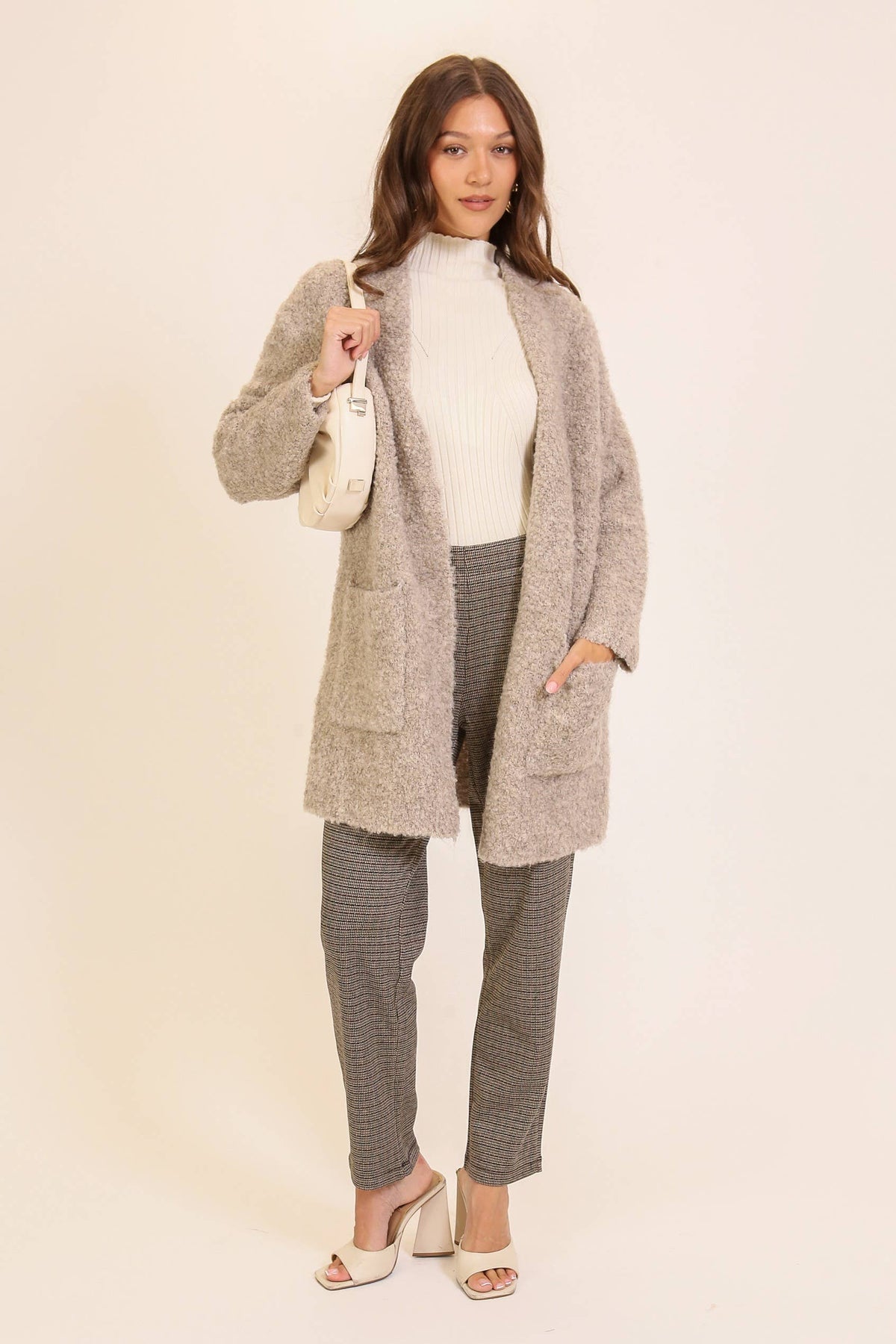 Soft Embrace Textured Open Cardigan