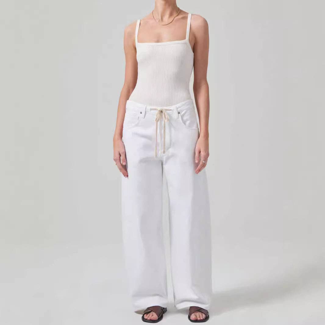 Love These Loose Denim Pants Drawstring Jeans