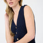 V Neck Cable Knit Sweater Vest