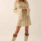Pointelle Crochet-Knit Belted Coverup Mini Dress