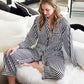 Cozy Striped Silky - Full-Length PJ Set