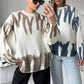 Wavy Print Drop Shoulder Sweater