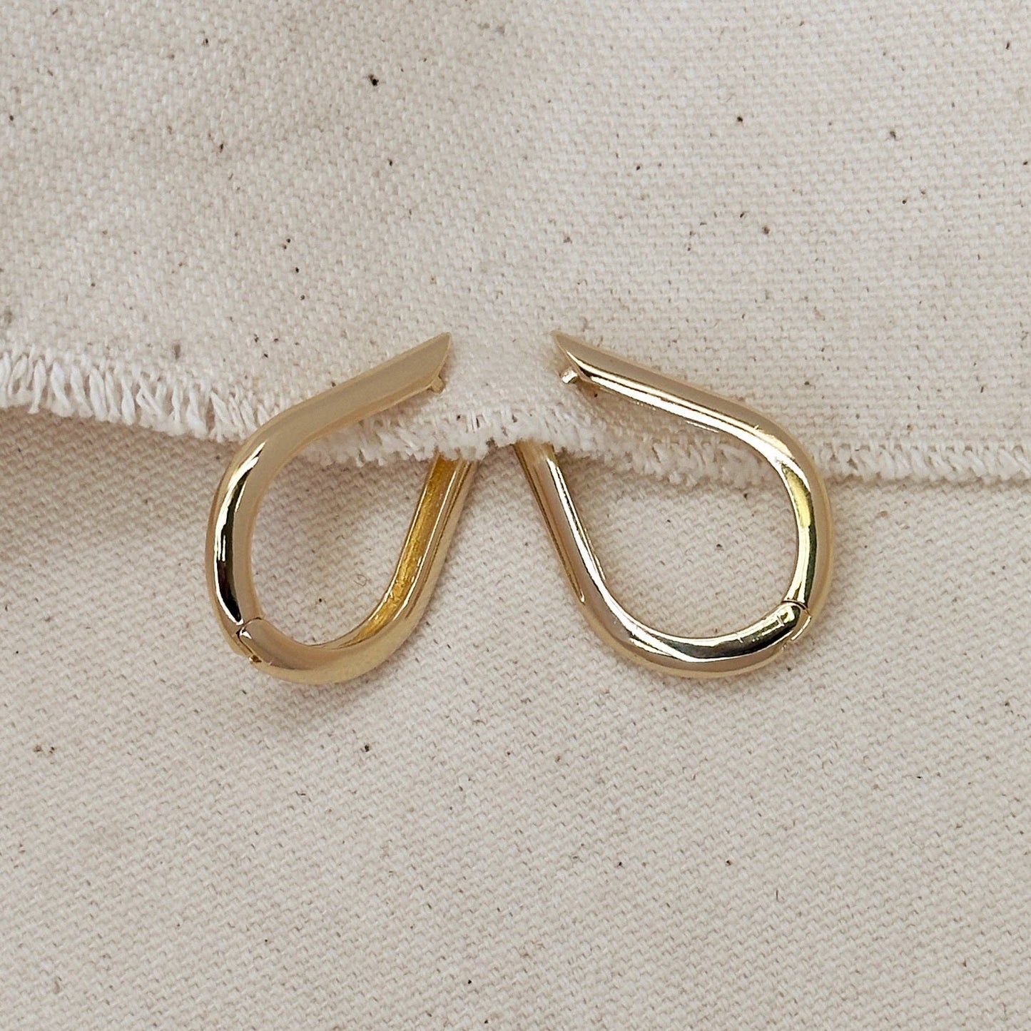 18k Gold Filled Teardrop Shaped Hoop Earrings