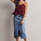 Ruffle Holiday Trim Tie Front Cami Top