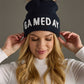Navy & White Game Day Pom Hat