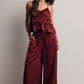 Ruffle Holiday Trim Tie Front Cami Top