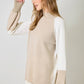 Soft Mock Neck Color Block Sweater