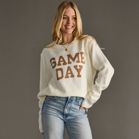 Ivory Knit Soft GAME DAY Fall Fan Sweater