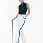 Rhapsody Quarter Zip Sleeveless Top - Ink/Ivy
