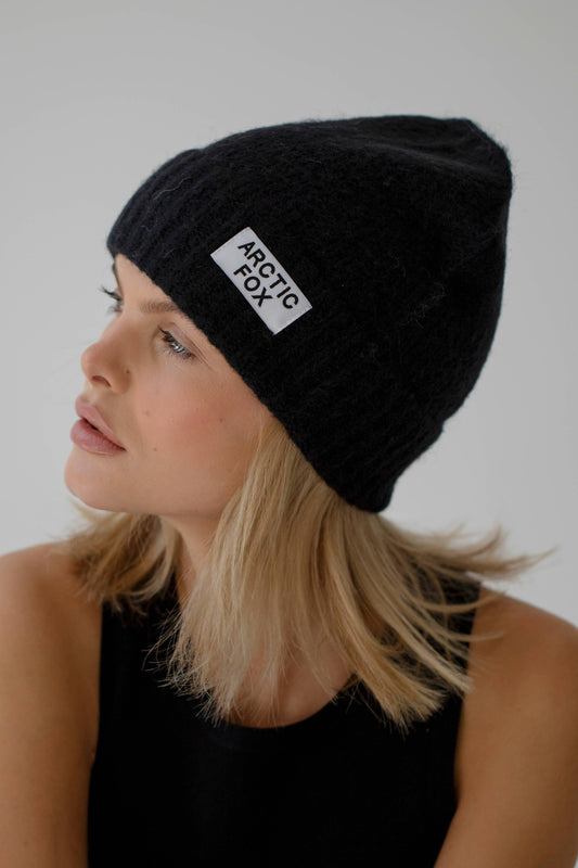 The Mohair Beanie - Midnight Black