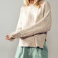 Urban Contour Knit Cuff Sleeve Sweater