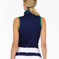 Rhapsody Quarter Zip Sleeveless Top - Ink/Ivy