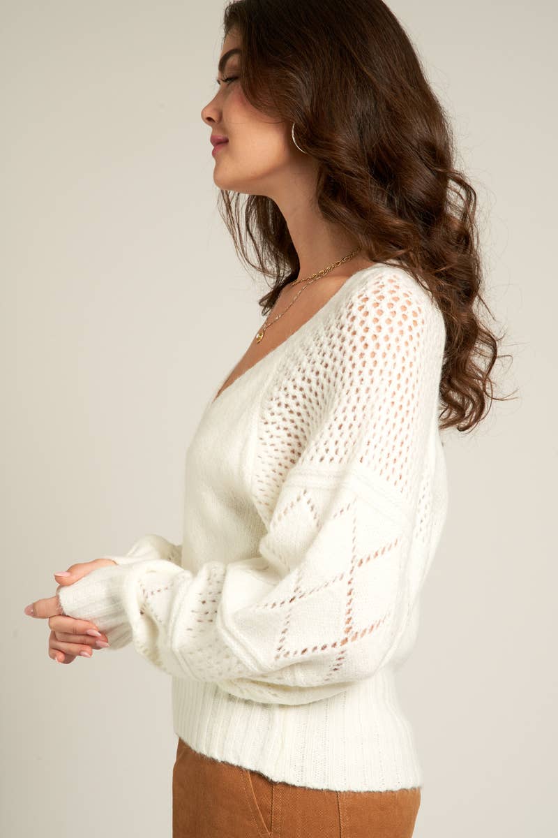 Long Sleeve V Neck Sweater 20% OFF WELOVESALES