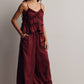 Ruffle Holiday Trim Tie Front Cami Top