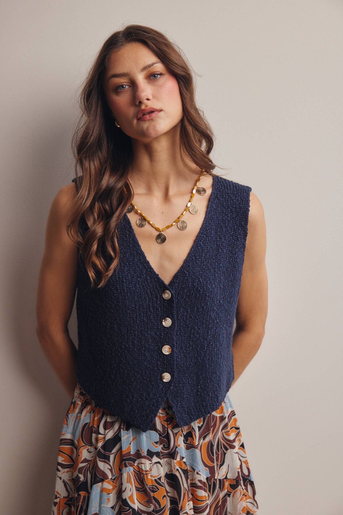 Button-Front Knit Vest Year Round Sweater Vest - 20% Off Code WELOVESALES