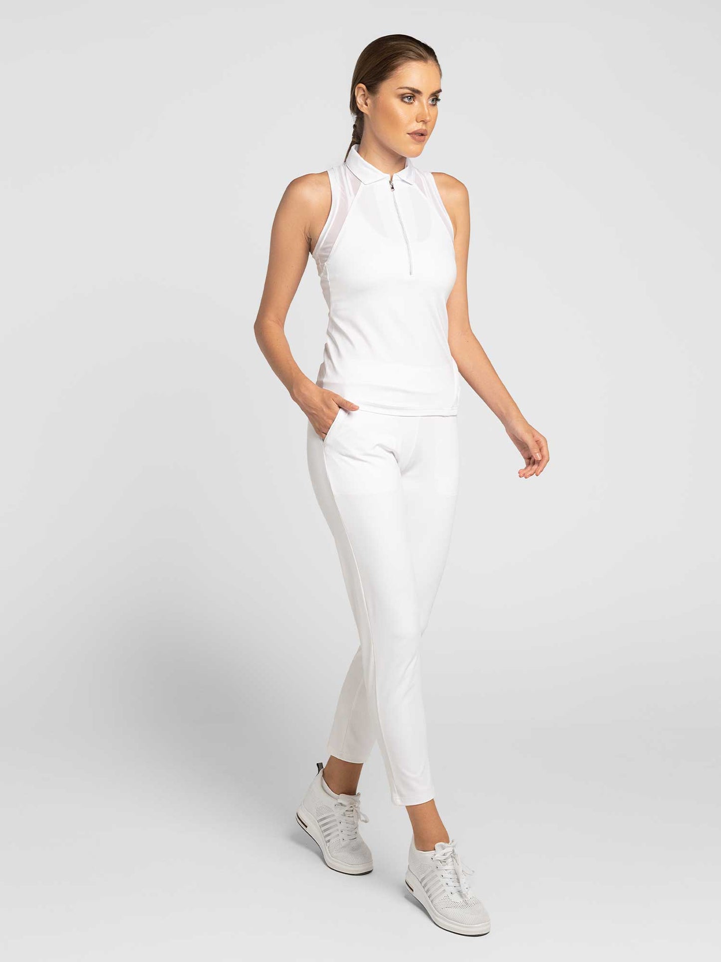 Neisha Classic Sleeveless Polo Mesh Accent