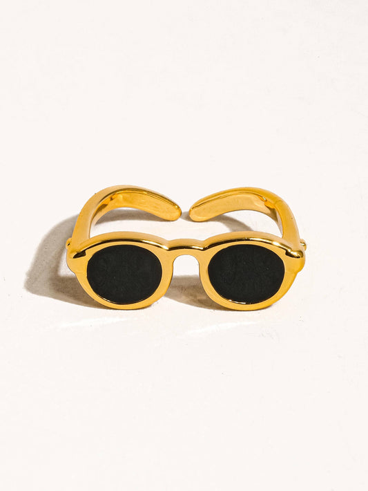 Dean  18K Gold Sunglasses Adjustable Ring- Tarnish Free