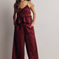 Ruffle Holiday Trim Tie Front Cami Top
