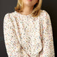 Puffed Sleeve Cropped Confetti Sweater