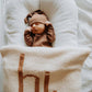 Hi. Hand Knit Baby Blanket Pecan