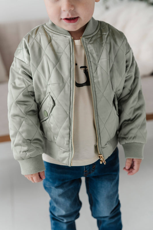 Kid's Quilted Light Up The Room Bomber