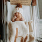 Hi. Hand Knit Baby Blanket Pecan