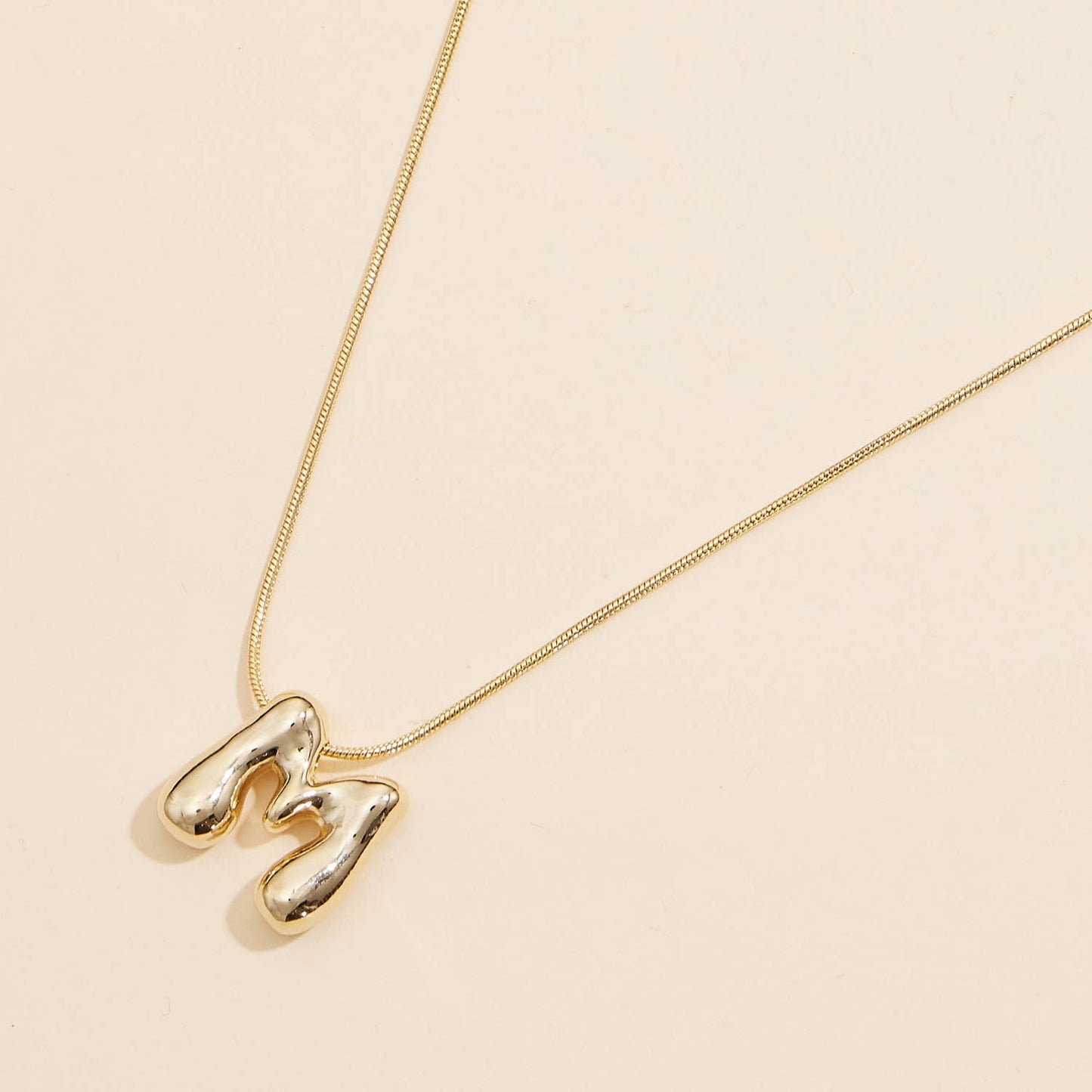 Assorted Gold Dipped Letters Bubble Monogram Initial Necklaces