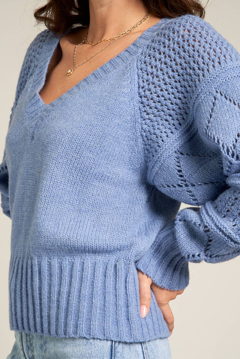 Long Sleeve V Neck Sweater 20% OFF WELOVESALES
