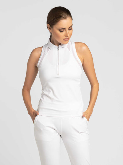 Neisha Classic Sleeveless Polo Mesh Accent