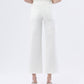 Mid Rise Powder White Lose Leg Comfort Jean