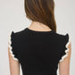 Contrast Ruffle Sleeve Sweater Top Tank