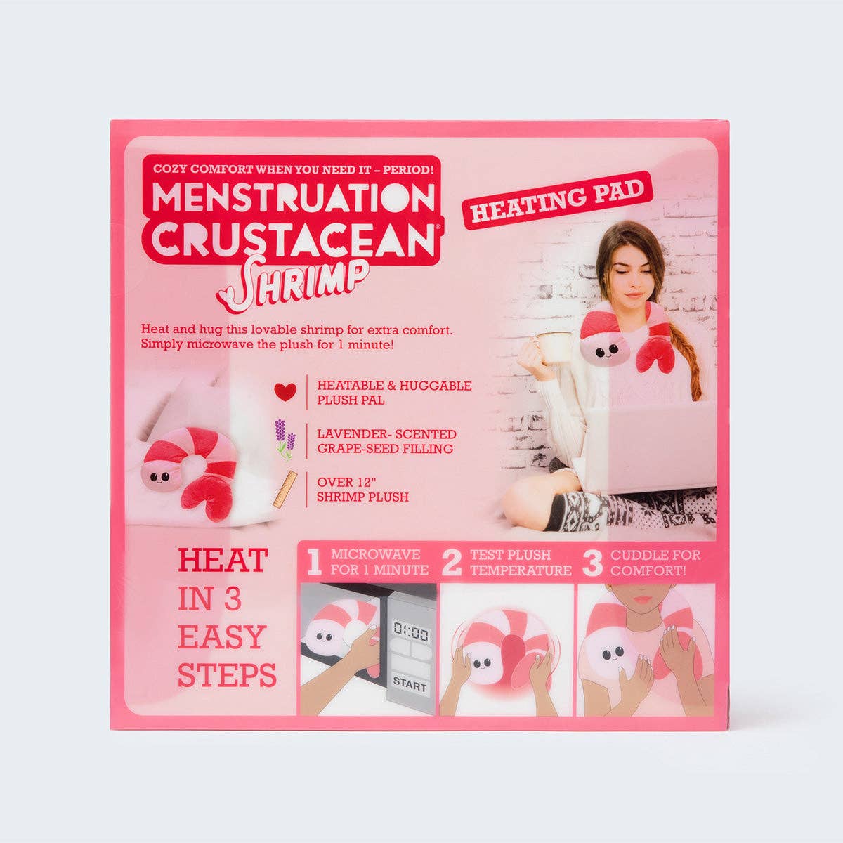 Menstruation Crustacean Shrimp: Microwavable Heating Pad