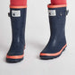 Older Kids Coral and Navy Wellies